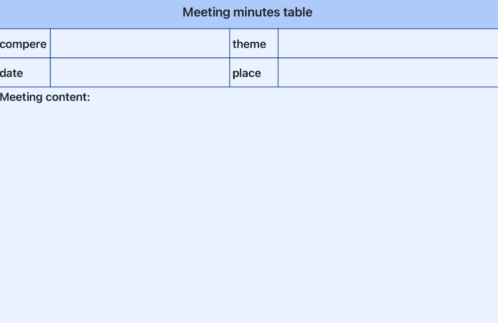 Meeting minutes table 1 1